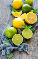 Naklejka na ściany i meble lemons and limes