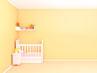 baby's bedroom empty wall flat