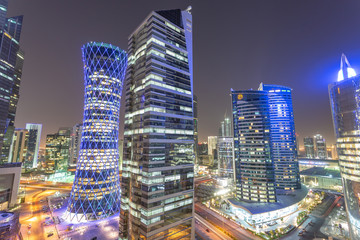 Aerial view of Westbay buildings in Doha Qatar