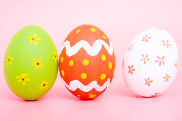 Beautiful Easter group egg multi color on pink
