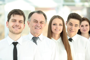 Fototapeta premium close up. confident business team on blurred background office