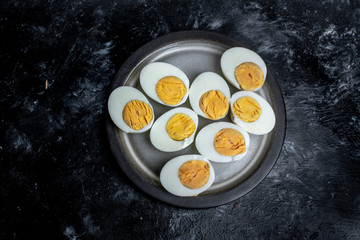 Fototapeta na wymiar plate with hard-boiled eggs