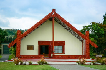 Te Puia Maori arts and crafts institute and geothermal park, Rotorua, North Island, New Zealand