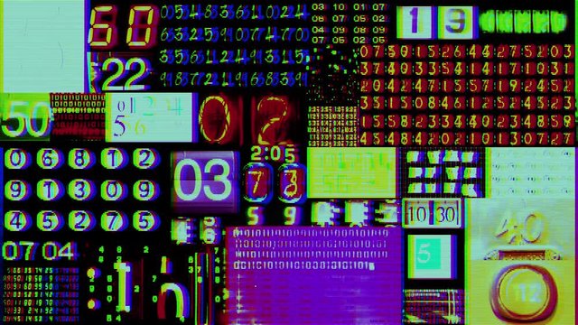 numbers code information clock counting