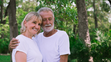 Fototapeta premium Happy senior couple relax in the park
