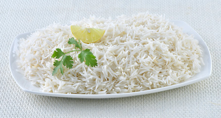 White boiled Rice, A non spicy light nutricious dish.