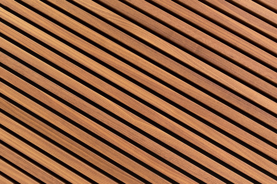 Wooden slats. Natural wood lath line arrange pattern texture background 