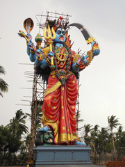 Statue of hindu goddess Kali, India, Tamil Nadu