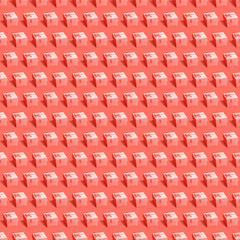 Present boxes on pantone background seamless pattern