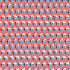 Colorful isometric seamless pattern with gift boxes