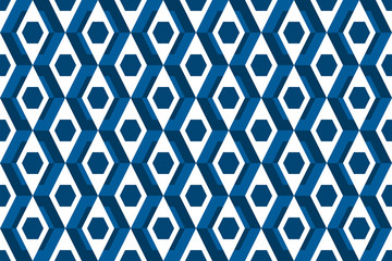 Abstract background geometric pattern seamless with blue tone and white colors.