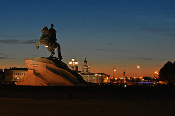 Senate Square and Vasilievsky Island at White night