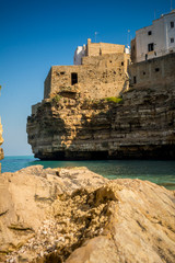 The Bay of Polignano a Mare Built on the Cliff near Bari, in Italy