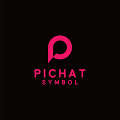 Pink Chat Logo Symbol Design