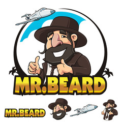 Mr Beard Man Character mascot