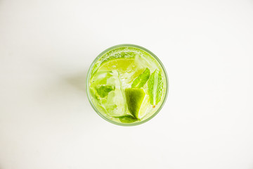 Mojito cocktail lime and mint. Selective focus. Shallow depth of field. 