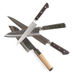 Knives on white surface