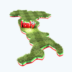 3D rendered coutry with grass and title