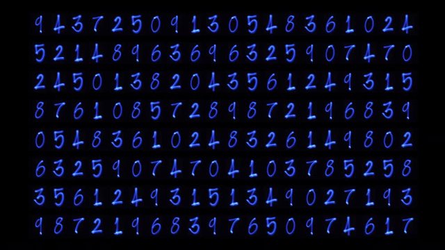 numbers code information clock counting