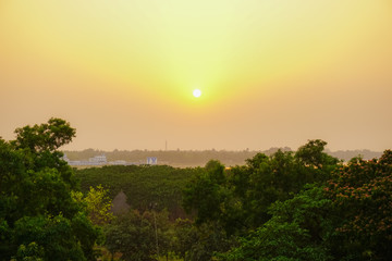 Beautiful sunset in Mayapur. India