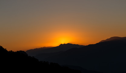 Landscape of Sun Set on hills