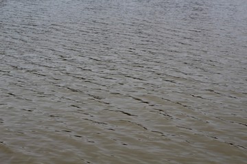 A close view of the ripples in the water surface.