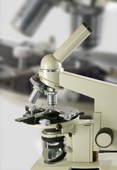 isolated image of a microscope closeup