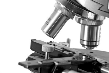 isolated image of a microscope closeup