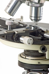 isolated image of a microscope closeup