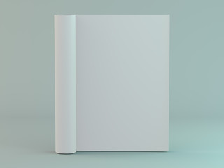Blank page or notepad for mockup or simulations. 3D