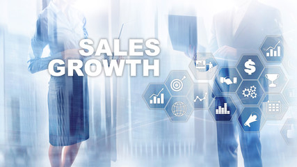 Fototapeta na wymiar Chart growth concept. Sales increase, marketing strategy. Double exposure with business graph.