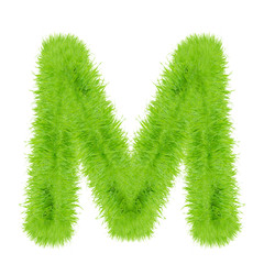 Grass letter on white background