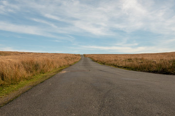 Empty mountain road in Wales, UK.