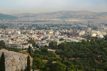 Fototapeta na wymiar Panorama of Athens city in Greece