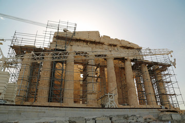 Parthenon - antique temple in Athenian Acropolis in Greece