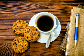 Coffee Break - Notepad and Pen along with coffee 