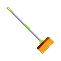 Cleaning mop. Bristle, brush, sweeping. Cleaning concept. Vector illustration can be used for topics like housekeeping, cleanup, mopping