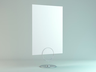 Stand for booklets with white sheets of paper. Mockup. 3D