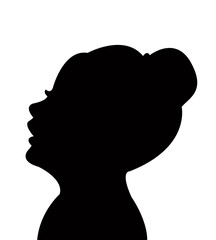 a girl head silhouette vector
