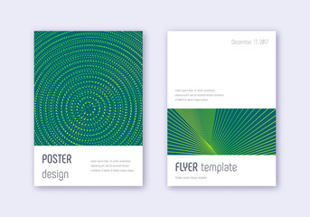 Minimalistic cover design template set. Green abst