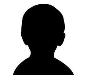 a boy head silhouette vector