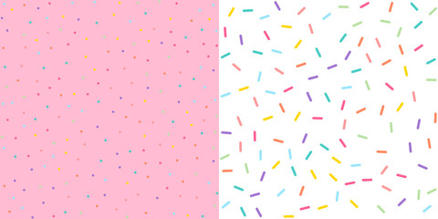 Seamless Colorful confetti sprinkle pattern wallpaper background. Vector illustration.