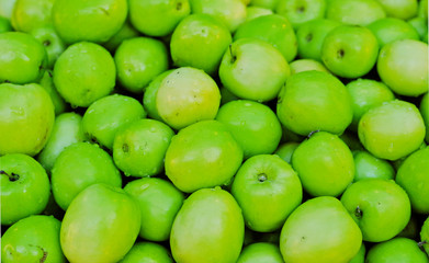 Fresh Thai milk jujube, Putsa Fruit (Ziziphus zizyphus) texture pattern background. Thai milk jujube is delicious tropical edible fruit has green smooth skin ,white pulp similar to apple