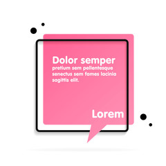 Quote text bubble. Commas, note, message and comment.