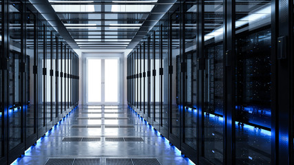 Backup cloud data service center. 3D rendering