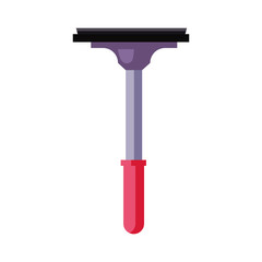 Window squeegee. Brush, handle, mop, rubber. Cleaning concept. Vector illustration can be used for topics like domestic tools, cleaning service, car wash
