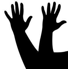 Fototapeta premium hands silhouette vector