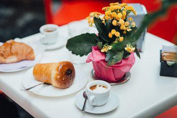 Neapolitan breakfast on the table