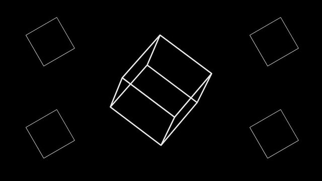 shapes shifting piramid cube sphere spin 3d render