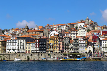 Naklejka na ściany i meble View of the Old city of Porto and the Douro river, Portugal